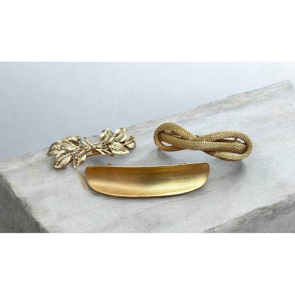 Vintage Gold Tone Hair Barettes,Anne Klein - Picture 2 of 8